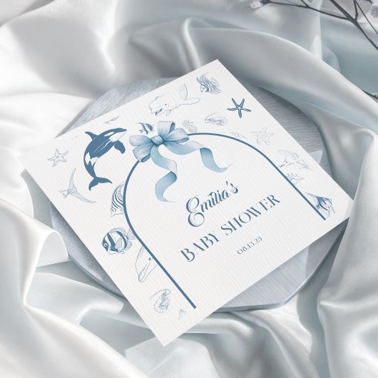 Serviette En Papier Baby shower bleu Ocean Sprinkings