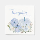 Serviette En Papier Baby shower Bleu Petit Citrouille (Devant)