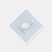 Serviette En Papier Baby shower bleu rime rime personnalisée (Coin)