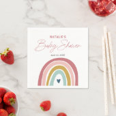 Serviette En Papier Baby shower bleu rose arc-en-ciel (En situation)