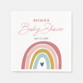Serviette En Papier Baby shower bleu rose arc-en-ciel (Devant)