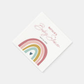 Serviette En Papier Baby shower bleu rose arc-en-ciel (Coin)