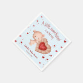 Serviette En Papier Baby shower bleu rouge petit amoureux (Coin)