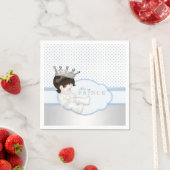 Serviette En Papier Baby shower bleu Silver Prince (En situation)