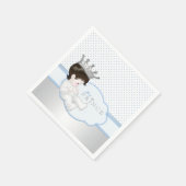 Serviette En Papier Baby shower bleu Silver Prince (Coin)