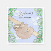 Serviette En Papier Baby shower bleu Sloth Boy (Devant)
