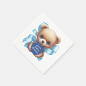 Serviette En Papier Baby shower Bleu Teddy Bear (Coin)