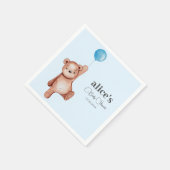 Serviette En Papier Baby shower bleu Teddy Bear (Coin)