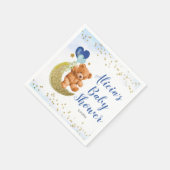 Serviette En Papier Baby shower bleu Teddy Bear Balloon (Coin)