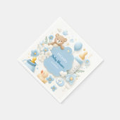 Serviette En Papier Baby shower bleu Teddy Bear Boy (Coin)
