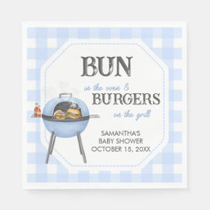 Serviette En Papier Baby Shower Blue Burger BBQ
