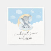 Serviette En Papier Baby shower Blue Elephant Boy Anniversaire (Devant)