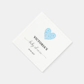 Serviette En Papier Baby shower Blue Heart (Coin)