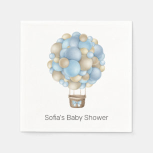 Serviette En Papier Baby shower Blue Hot Air Balloon