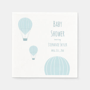 Serviette En Papier Baby shower Blue Hot Air Balloon