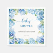 Serviette En Papier Baby shower Blue Hydrangea (Devant)