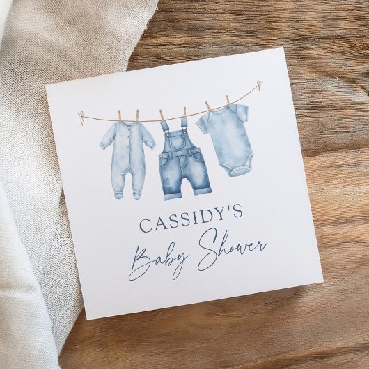 Serviette En Papier Baby shower Blue Jean Denim