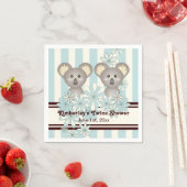Serviette En Papier Baby shower Blue Koala Twin / Papier Anniversaire  (En situation)