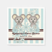 Serviette En Papier Baby shower Blue Koala Twin / Papier Anniversaire  (Devant)