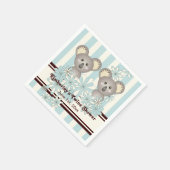 Serviette En Papier Baby shower Blue Koala Twin / Papier Anniversaire  (Coin)