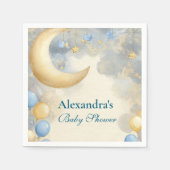 Serviette En Papier Baby shower Blue Moon et Stars (Devant)