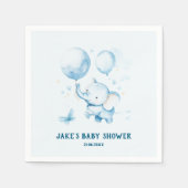 Serviette En Papier Baby shower Blue Pastel Elephant (Devant)
