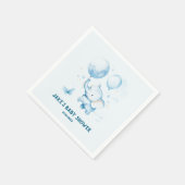 Serviette En Papier Baby shower Blue Pastel Elephant (Coin)