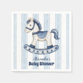 Serviette En Papier Baby shower Blue Rocking Horse (Devant)