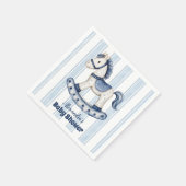 Serviette En Papier Baby shower Blue Rocking Horse (Coin)
