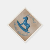 Serviette En Papier Baby shower Blue Rocking Horse (Coin)