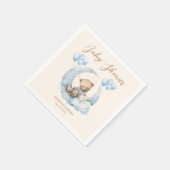 Serviette En Papier Baby shower Blue Teddy Bear Stars (Coin)