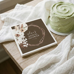 Serviette En Papier Baby Shower Bohème Botanique Rustique