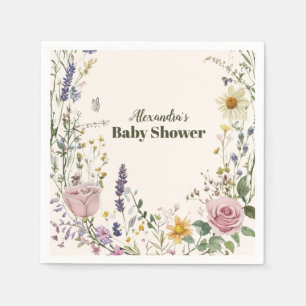 Serviette En Papier Baby Shower Bohème Chic Fleur Sauvage
