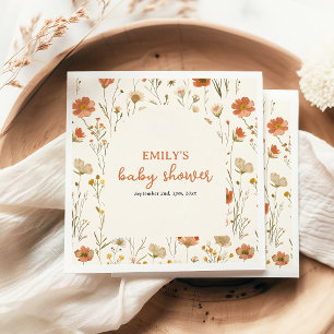 Serviette En Papier Baby Shower Bohème Fleurs de Printemps Automne