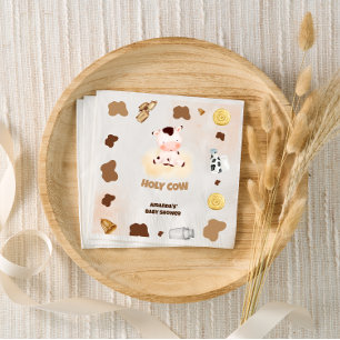 Serviette En Papier Baby Shower Bohème Neutre Vache