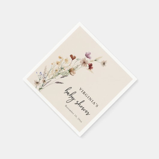 Serviette En Papier Baby shower Boho (Coin)