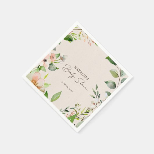 Serviette En Papier Baby shower Boho Animaux des bois (Coin)