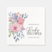 Serviette En Papier Baby shower Boho Aquarelle Florale (Devant)