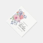 Serviette En Papier Baby shower Boho Aquarelle Florale (Coin)