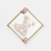Serviette En Papier Baby shower Boho Blue Bear (Coin)