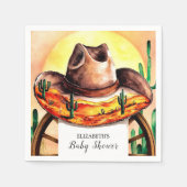 Serviette En Papier Baby shower Boho Boot Cowboy simple (Devant)