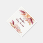 Serviette En Papier Baby shower Boho de Pampas d'automne (Coin)