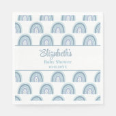 Serviette En Papier Baby shower Boho Dusty Blue Rainbow (Devant)