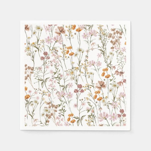 Serviette En Papier Baby shower Boho fleur sauvage Dans Bloom Garden (Devant)