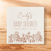 Serviette En Papier Baby shower Boho Fleur sauvage En Terracotta En Fl