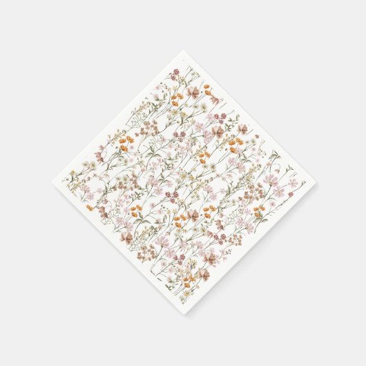 Serviette En Papier Baby shower Boho Fleur sauvage En Terracotta En Fl (Coin)