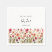 Serviette En Papier Baby shower Boho Fleurs fraîches (Devant)
