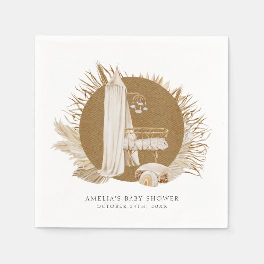 Serviette En Papier Baby shower Boho Florals (Devant)