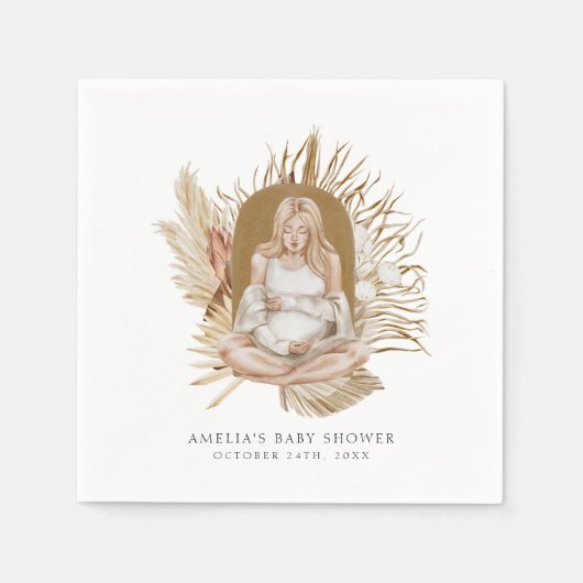 Serviette En Papier Baby shower Boho Florals (Devant)