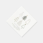 Serviette En Papier Baby shower Boho Green Christmas Trees (Coin)
